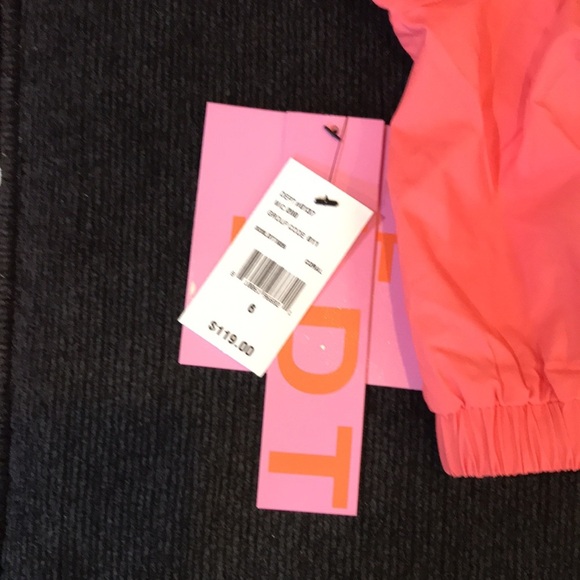 NWT LDT Coral Square Neck Short Puff Sleeve Smocked 97% Cotton Crop Top - Picture 8 of 9